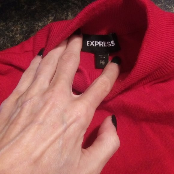 Express red puff sleeve sweater - Picture 2 of 3